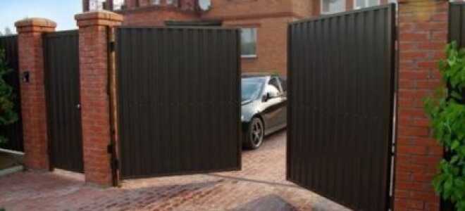 Как сделать ворота своими руками из профнастила: чертежи + пошаговый инструктаж