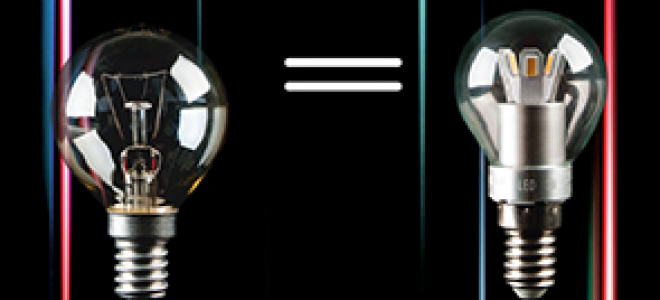Соотношение мощности ламп накаливания и светодиодных ламп
