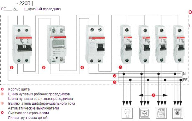 Схема автоматического выключателя