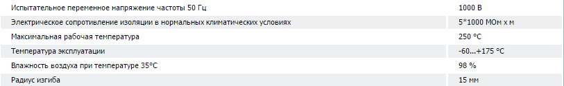 Характеристики термопарного кабеля