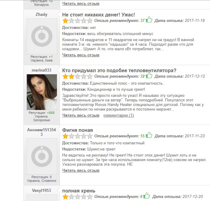Отзывы про обогреватель Rovus Handy Heater Обогреватель Rovus Handy Heater реальные отзывы
