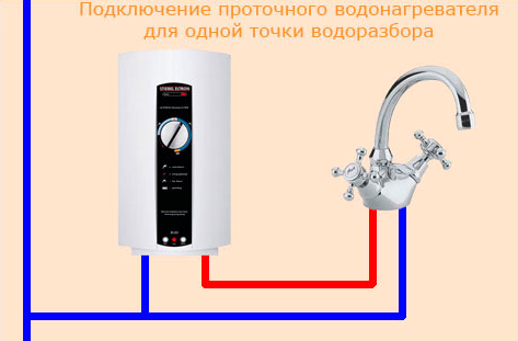 Схема подключения проточного водонагревателя