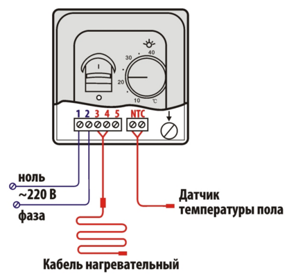 Установка терморегулятора