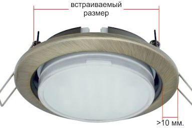 размер светильника
